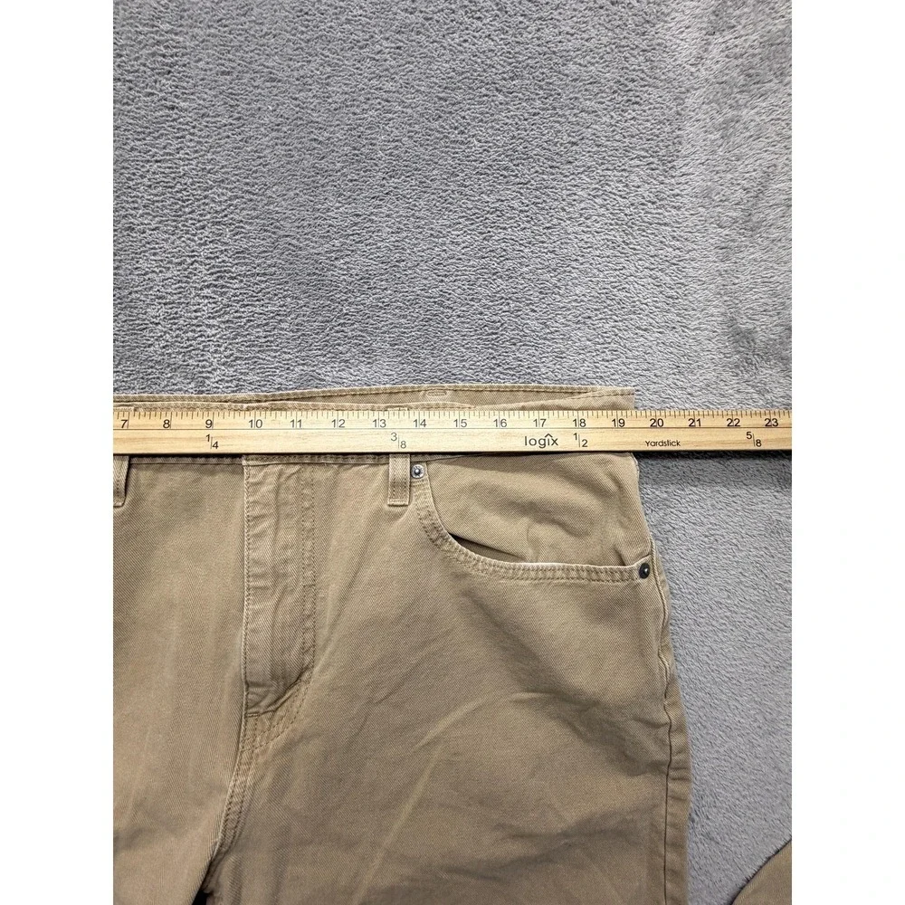 Levis 502 Jeans Mens Measured 39x34 Beige Tapered Stretch Denim‎ Zip Fly